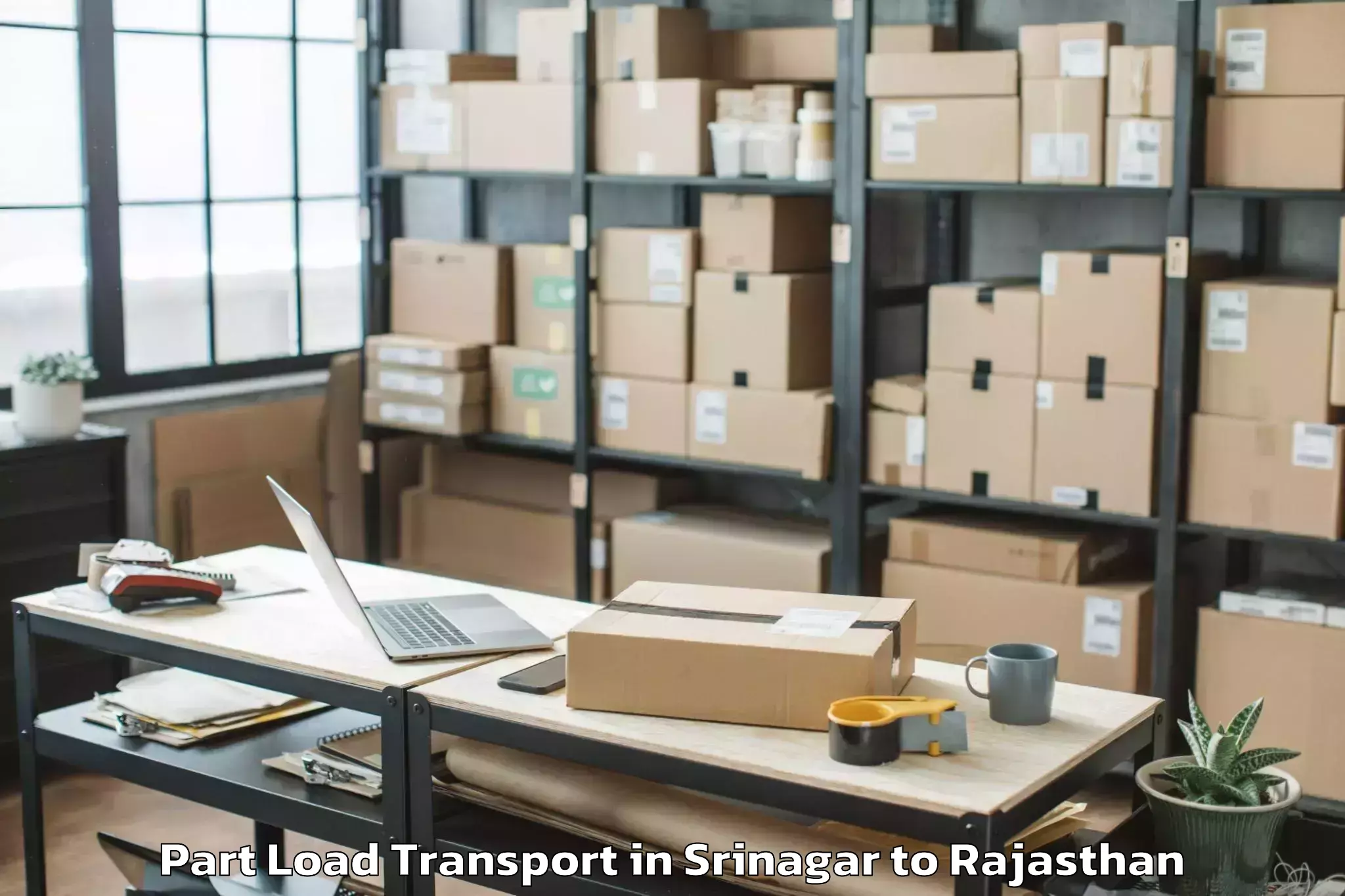 Book Your Srinagar to Sheoganj Part Load Transport Today